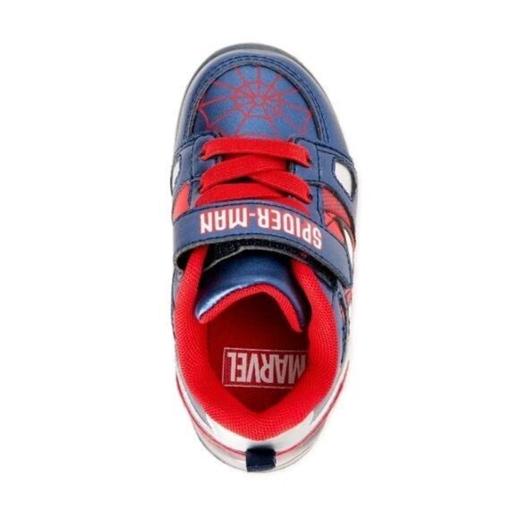 Marvel Spider-Man Kids  Red Blue Hook & Loop Strap Light-Up Sneakers Size 7 - Picture 6 of 9